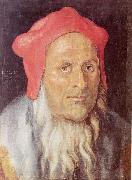 Albrecht Durer Portrat eines bartigen Mannes mit roter Kappe oil painting on canvas